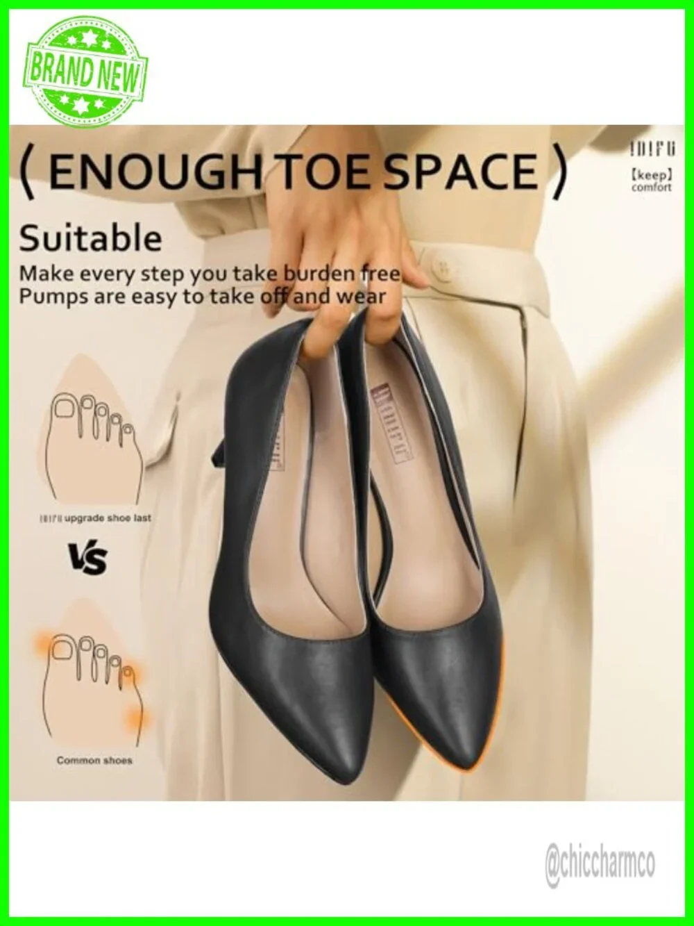 Closed Toe Stiletto Heels Pumps 3 Inch High Heels Pointed Toe Dress Shoes